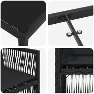 Комплект за хранене в градината 5 pcs Черно Полиратан