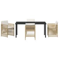 Комплект за хранене в градината 5 pcs Бежово Полиратан