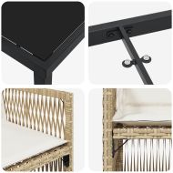 Комплект за хранене в градината 5 pcs Бежово Полиратан