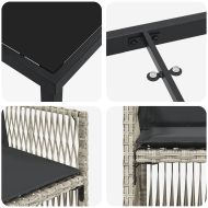 Комплект за хранене в градината 5 pcs Светлосиво Полиратан