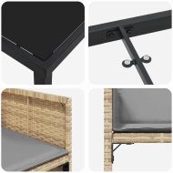 Комплект за хранене в градината 5 pcs Бежово полиратан