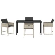 Комплект за хранене в градината 5 pcs Светлосиво полиратан