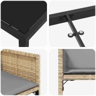 Комплект за хранене в градината 5 pcs Бежово полиратан