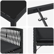 Комплект за хранене в градината 5 pcs Черно полиратан