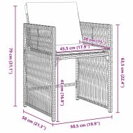 Комплект за хранене в градината 5 pcs Черно полиратан