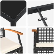 Комплект за хранене в градината 7 pcs Черно полиратан