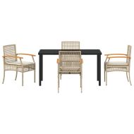 Комплект за хранене в градината 5 pcs Бежово полиратан