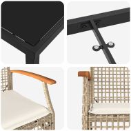 Комплект за хранене в градината 5 pcs Бежово полиратан