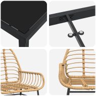 Комплект за хранене в градината 3 pcs Кафяво полиратан