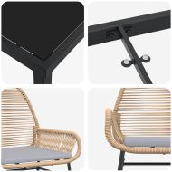 Комплект за хранене в градината 3 pcs Кафяво полиратан