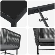 Комплект за хранене в градината 7 pcs Черно Полиратан