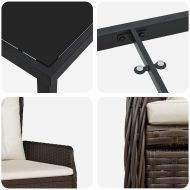 Комплект за хранене в градината 3 pcs Кафяво полиратан