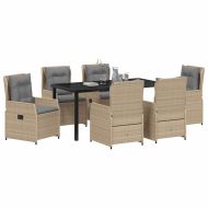 Комплект за хранене в градината 7 pcs Бежово полиратан