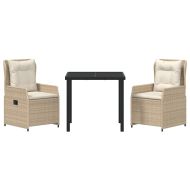 Комплект за хранене в градината 3 pcs Бежово полиратан