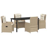 Комплект за хранене в градината 5 pcs Бежово полиратан