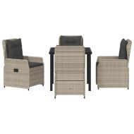 Комплект за хранене в градината 5 pcs Светлосиво полиратан