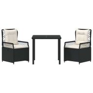 Комплект за хранене в градината 3 pcs Черно полиратан