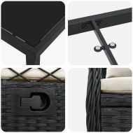 Комплект за хранене в градината 7 pcs Черно полиратан