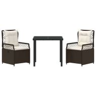 Комплект за хранене в градината 3 pcs Кафяво полиратан