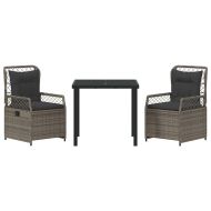 Комплект за хранене в градината 3 pcs Сив полиратан