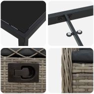 Комплект за хранене в градината 7 pcs Сив полиратан