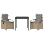 Комплект за хранене в градината 3 pcs Бежово полиратан