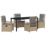 Комплект за хранене в градината 5 pcs Бежово полиратан