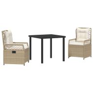 Комплект за хранене в градината 3 pcs Бежово полиратан