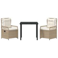 Комплект за хранене в градината 3 pcs Бежово полиратан