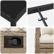 Комплект за хранене в градината 5 pcs Бежово полиратан