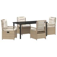 Комплект за хранене в градината 5 pcs Бежово полиратан