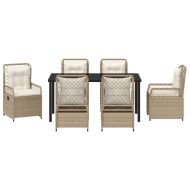 Комплект за хранене в градината 7 pcs Бежово полиратан