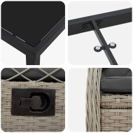 Комплект за хранене в градината 7 pcs Светлосиво полиратан