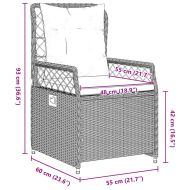 Комплект за хранене в градината 7 pcs Светлосиво полиратан