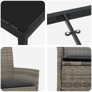 Комплект за хранене в градината 3 pcs Сив полиратан