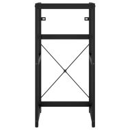 Рамка за мивка за баня, черна, 40x38x83 см, желязо