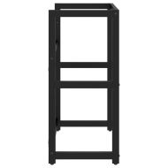 Рамка за мивка за баня, черна, 59x38x83 см, желязо