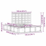 Рамка за легло Кафяво с восъчно покритие 160 x 200 cm