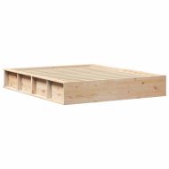 Рамка за легло Кафяво 150 x 200 cm Солидно борово дърво