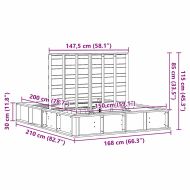 Рамка за легло Бяло 150 x 200 cm Солидно борово дърво