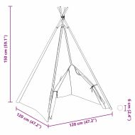 Палатка тип ти пи Бяло 120 x 120 x 150 cm Тъкан и Пластмаса