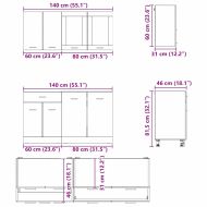 Комплект кухненски шкафове с чекмедже Lyon 4 pcs Димян дъб