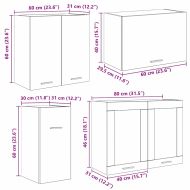 Комплект кухненски шкафове с чекмедже Lyon 8 pcs Опушен дъб