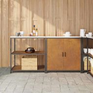 Комплект за кухненско съхранение с рафт 2 pcs Ръждясало Стомана