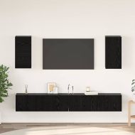 Стенен ТВ шкаф 3 pcs Черния дъб Инженерно дърво
