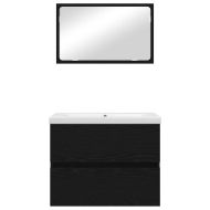 Комплект мебели за баня 3 pcs Черния дъб Инженерно дърво