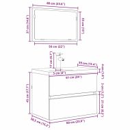 Комплект мебели за баня с чекмедже 3 pcs Дъб Инженерно дърво