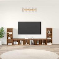 Комплект ТВ шкаф 4 pcs Старо дърво 37 x 35 x 107,5 см