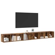 Комплект ТВ шкаф 3 pcs Старо дърво 37 x 35 x 107,5 см