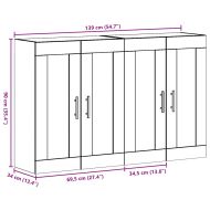 Стенни шкафове 2 pcs Артисан дъб и черно 69,5 x 34 x 90 см